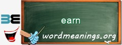 WordMeaning blackboard for earn